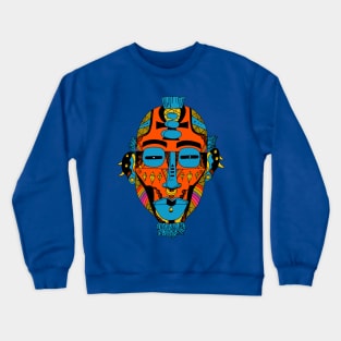 Orange Blue African Mask 5 Crewneck Sweatshirt
